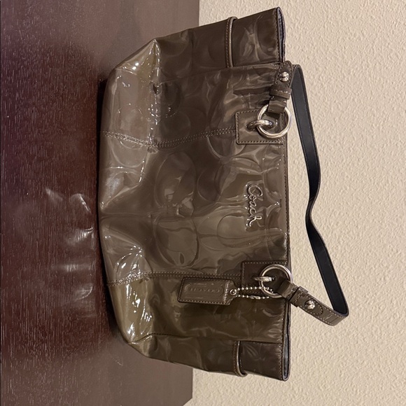 Coach Handbags - Coach Shiny GRAY Shoulder Bag